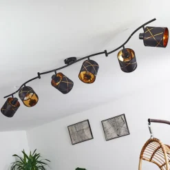 Lampes En Tissu-hofstein Plafonnier Opatija Noir, 6 lumières