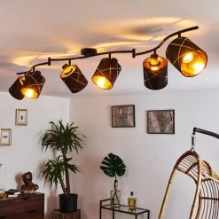 Lampes En Tissu-hofstein Plafonnier Opatija Noir, 6 lumières