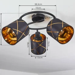 Lampes En Tissu-hofstein Plafonnier Opatija Noir, 3 lumières