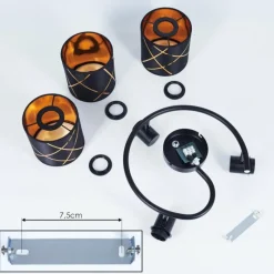 Lampes En Tissu-hofstein Plafonnier Opatija Noir, 3 lumières