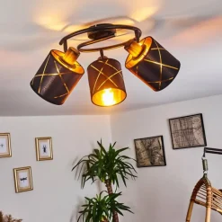 Lampes En Tissu-hofstein Plafonnier Opatija Noir, 3 lumières