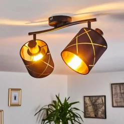 Lampes En Tissu-hofstein Plafonnier Opatija Noir, 2 lumières