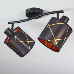 Lampes En Tissu-hofstein Plafonnier Opatija Noir, 2 lumières