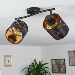 Lampes En Tissu-hofstein Plafonnier Opatija Noir, 2 lumières
