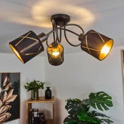 Lampes En Tissu-hofstein Plafonnier Opatija Noir, 3 lumières