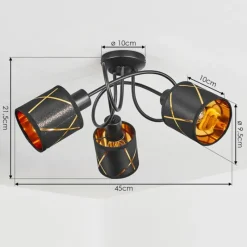 Lampes En Tissu-hofstein Plafonnier Opatija Noir, 3 lumières