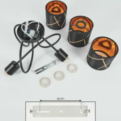 Lampes En Tissu-hofstein Plafonnier Opatija Noir, 3 lumières