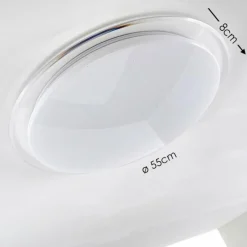 hofstein Plafonnier Oranki LED Blanc, 1 lumière, Télécommandes