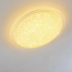 hofstein Plafonnier Oranki LED Blanc, 1 lumière, Télécommandes