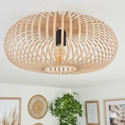 Luminaires Scandinaves-hofstein Plafonnier Oravi Beige, Noir, 1 lumière