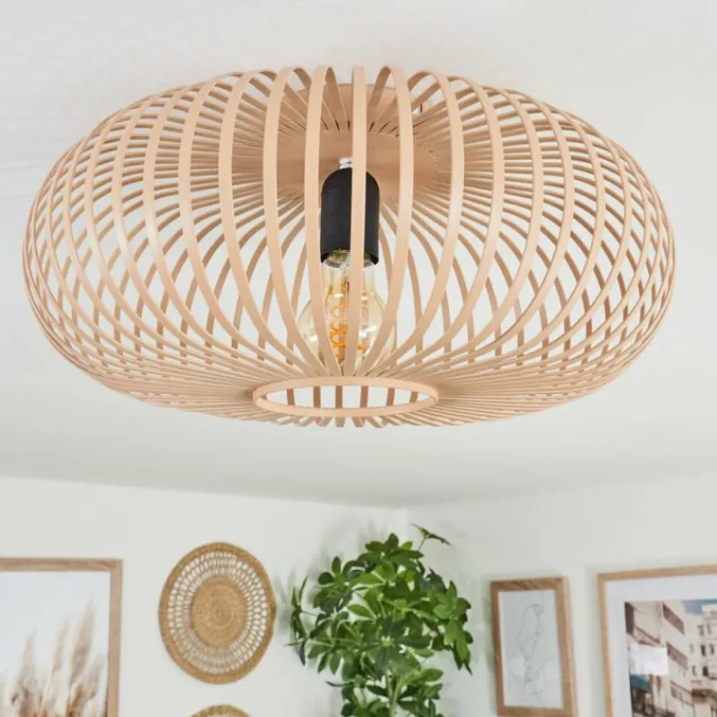 Luminaires Scandinaves-hofstein Plafonnier Oravi Beige, Noir, 1 lumière