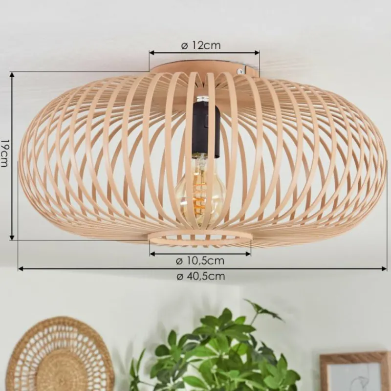 Luminaires Scandinaves-hofstein Plafonnier Oravi Beige, Noir, 1 lumière