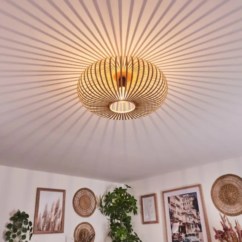 Luminaires Scandinaves-hofstein Plafonnier Oravi Beige, Noir, 1 lumière