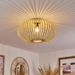 Style Boho-Chic-hofstein Plafonnier Oravi Bois clair, 1 lumière