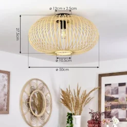 Style Boho-Chic-hofstein Plafonnier Oravi Bois clair, 1 lumière