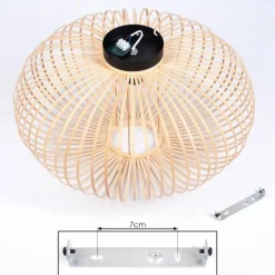 Style Boho-Chic-hofstein Plafonnier Oravi Bois clair, 1 lumière