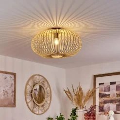 Style Boho-Chic-hofstein Plafonnier Oravi Bois clair, 1 lumière