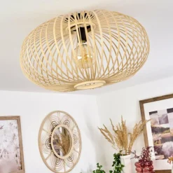 Style Boho-Chic-hofstein Plafonnier Oravi Bois clair, 1 lumière