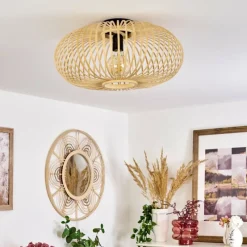 Style Boho-Chic-hofstein Plafonnier Oravi Bois clair, 1 lumière