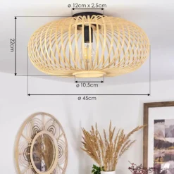 Style Boho-Chic-hofstein Plafonnier Oravi Bois clair, 1 lumière