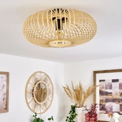 Style Boho-Chic-hofstein Plafonnier Oravi Bois clair, 1 lumière