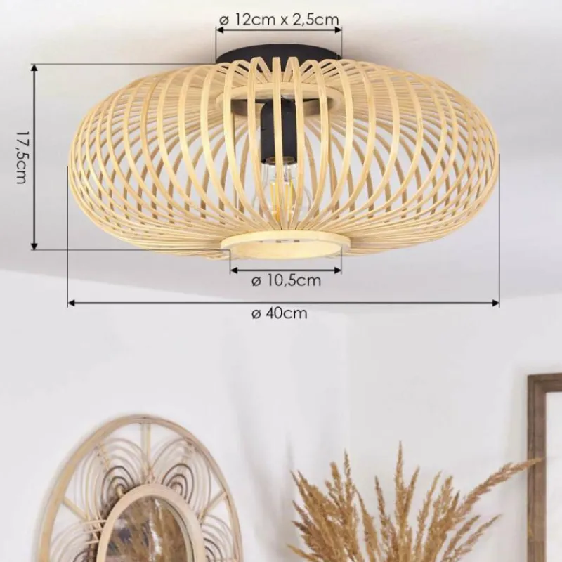 Style Boho-Chic-hofstein Plafonnier Oravi Bois clair, 1 lumière