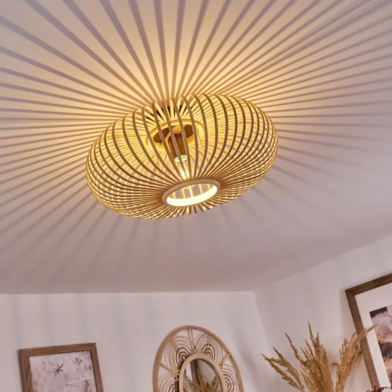 Style Boho-Chic-hofstein Plafonnier Oravi Bois clair, 1 lumière