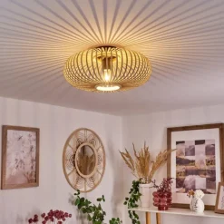 Style Boho-Chic-hofstein Plafonnier Oravi Bois clair, 1 lumière