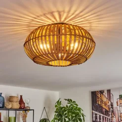 Luminaires Scandinaves-hofstein Plafonnier Oravi Brun foncé, Écru, Noir, 3 lumières