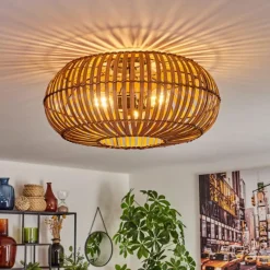 Luminaires Scandinaves-hofstein Plafonnier Oravi Brun foncé, Écru, Noir, 3 lumières