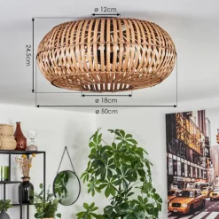 Luminaires Scandinaves-hofstein Plafonnier Oravi Brun foncé, Écru, Noir, 3 lumières