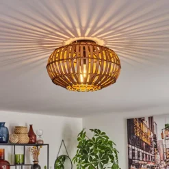 Luminaires Scandinaves-hofstein Plafonnier Oravi Brun foncé, Écru, Noir, 1 lumière