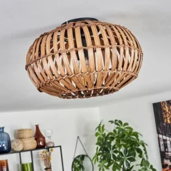 Luminaires Scandinaves-hofstein Plafonnier Oravi Brun foncé, Écru, Noir, 1 lumière