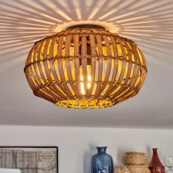 Luminaires Scandinaves-hofstein Plafonnier Oravi Brun foncé, Écru, Noir, 1 lumière