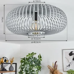 Lampes Industrielles-hofstein Plafonnier Oravi Gris, 1 lumière