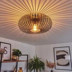 Style Boho-Chic-hofstein Plafonnier Oravi Noir, 1 lumière