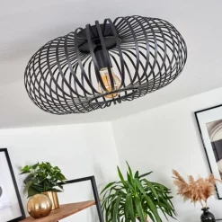 Style Boho-Chic-hofstein Plafonnier Oravi Noir, 1 lumière