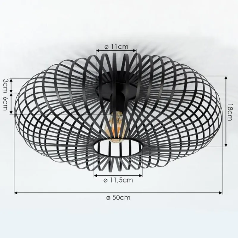 hofstein Plafonnier Oravi Noir, 1 lumière