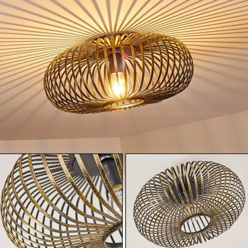 Lampes Dorées-hofstein Plafonnier Oravi Noir doré, 1 lumière