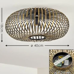 Lampes Dorées-hofstein Plafonnier Oravi Noir doré, 1 lumière