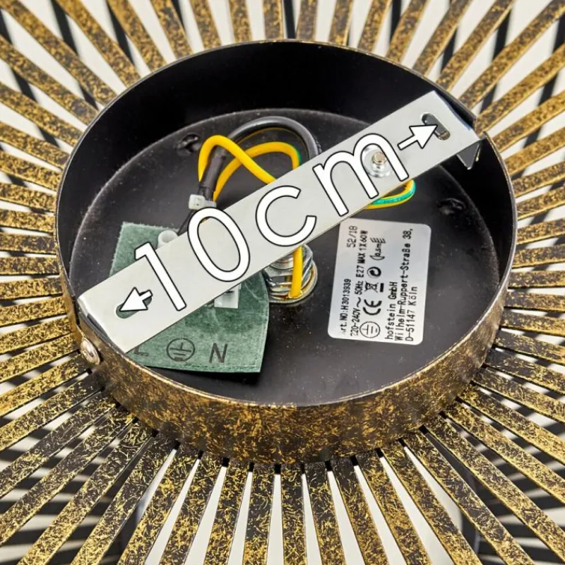 Lampes Dorées-hofstein Plafonnier Oravi Noir doré, 1 lumière