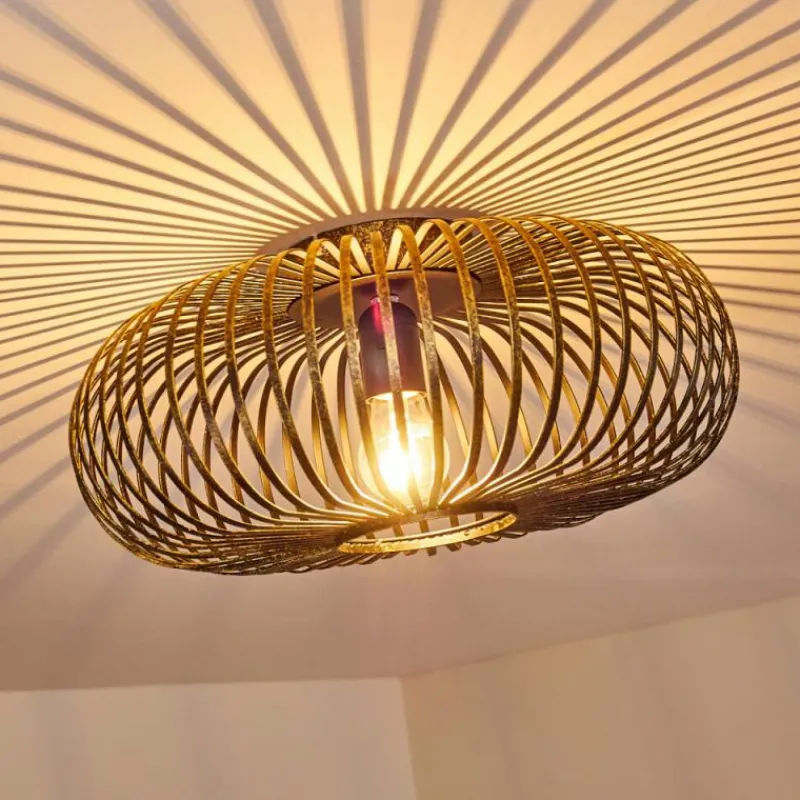 Lampes Dorées-hofstein Plafonnier Oravi Noir doré, 1 lumière