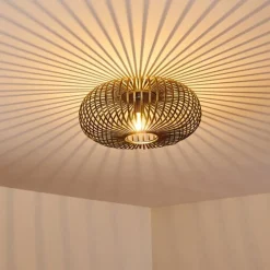 Lampes Dorées-hofstein Plafonnier Oravi Noir doré, 1 lumière