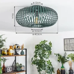 Lampes Industrielles-hofstein Plafonnier Oravi Vert, 1 lumière