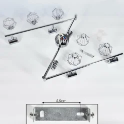 Lampes Vintages & Rétros-hofstein Plafonnier Orebro Chrome, 6 lumières