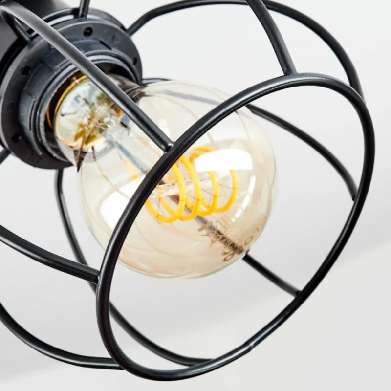 hofstein Plafonnier Orkanger Chrome, Noir, 2 lumières