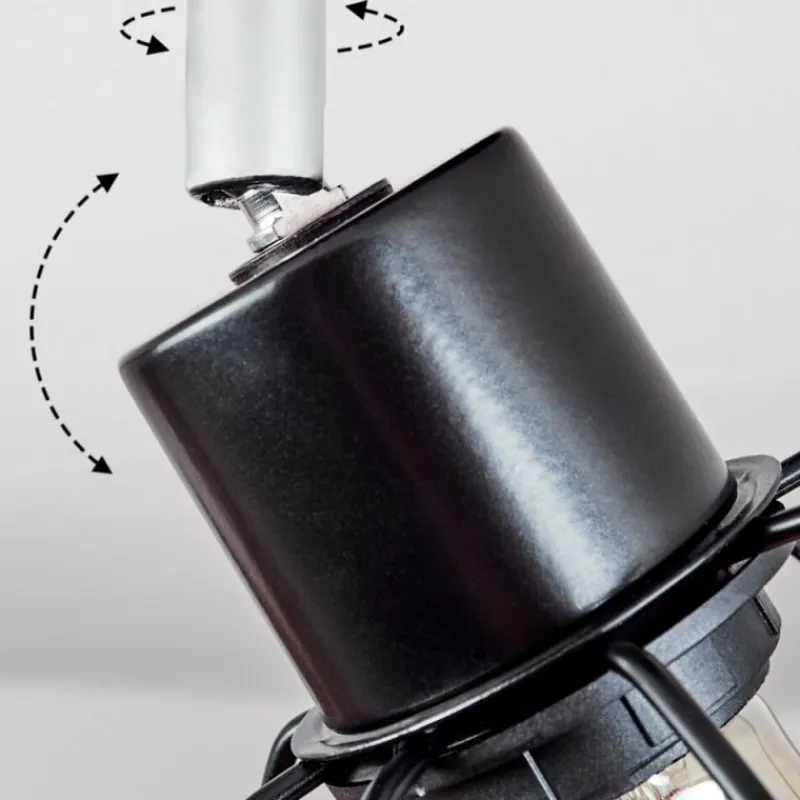 hofstein Plafonnier Orkanger Chrome, Noir, 2 lumières