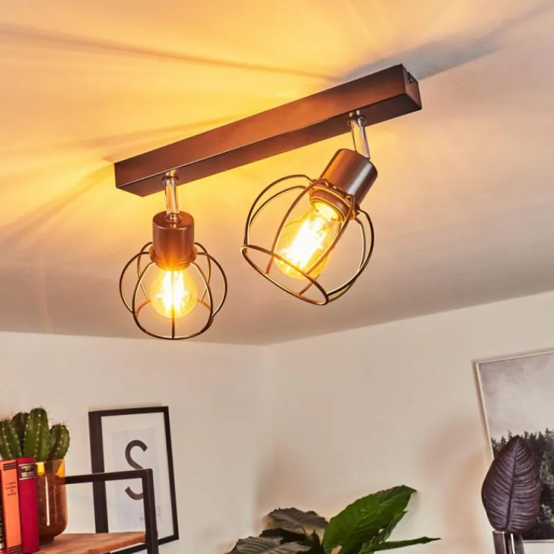 hofstein Plafonnier Orkanger Chrome, Noir, 2 lumières