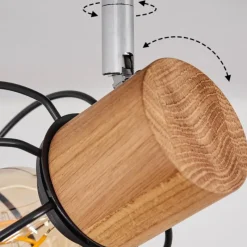 Lampes Vintages & Rétros-hofstein Plafonnier Orkanger Chrome, Noir, 1 lumière