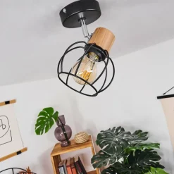 Lampes Vintages & Rétros-hofstein Plafonnier Orkanger Chrome, Noir, 1 lumière